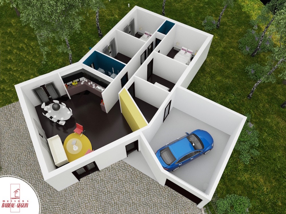 Versiere plan maison 3D interieur